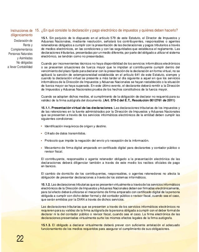 cartilla declaracion de renta 2013 dian